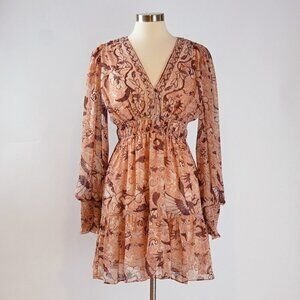 O.P.T One Pretty Time Floral Ruffle Dress NEW DEGAGE - Size Small